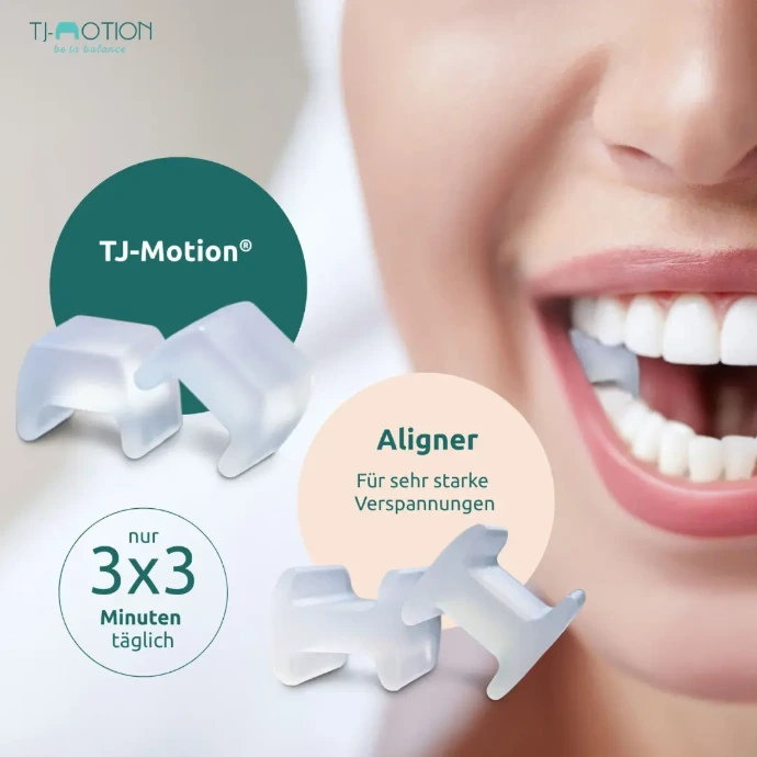 lachende Frau mit TJ-Motion  im Mund