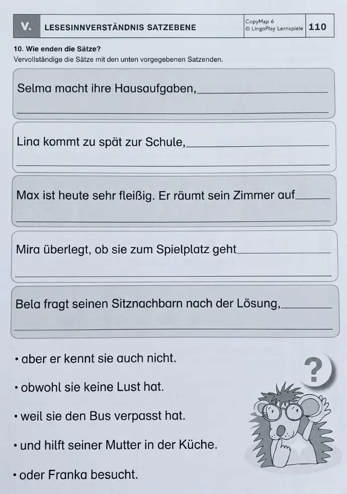 Seite Leseinnverständnis Satzebene