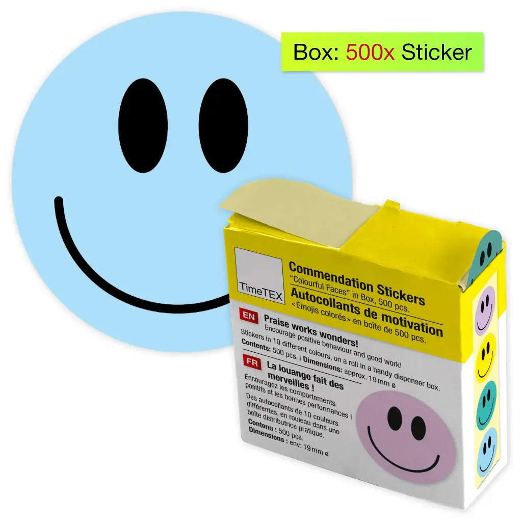 Belobigungsaufkleber "Bunte Gesichter"