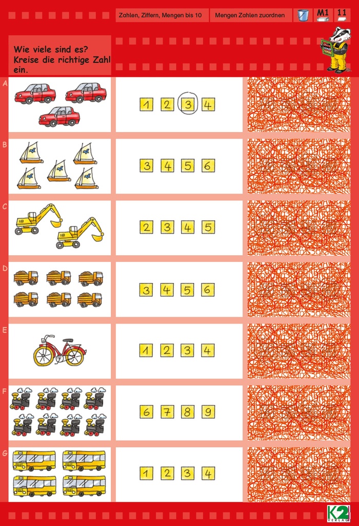 Max Lernkarten Zahlen, Ziffern, Mengen bis 10