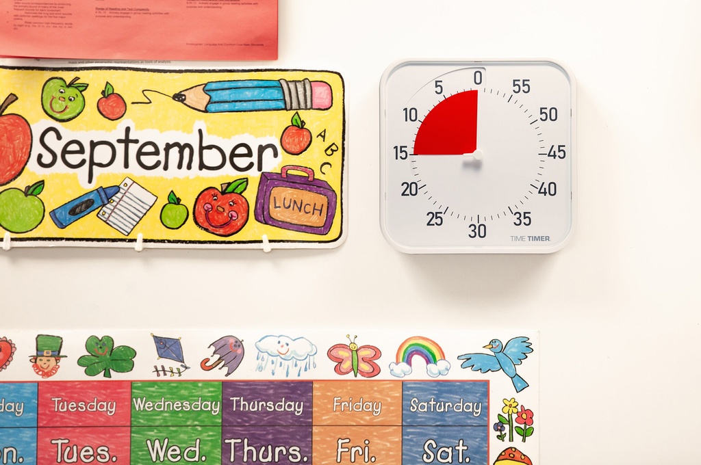 Großer TimeTimer® 30 x 30 cm weiss