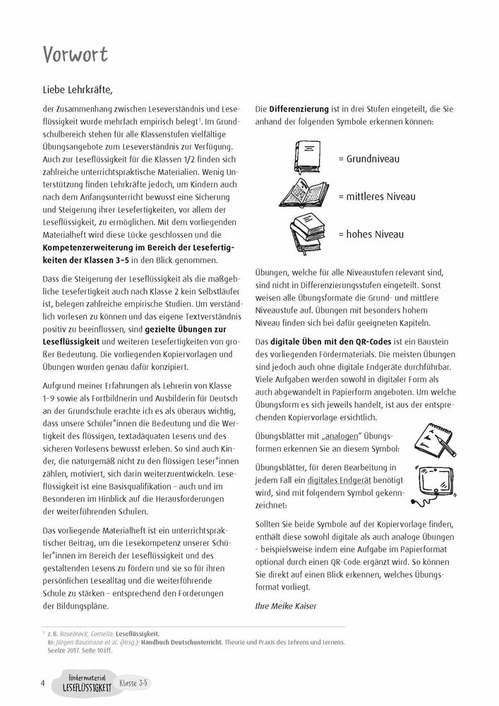 Fördermaterial Leseflüssigkeit – Klasse 3-5