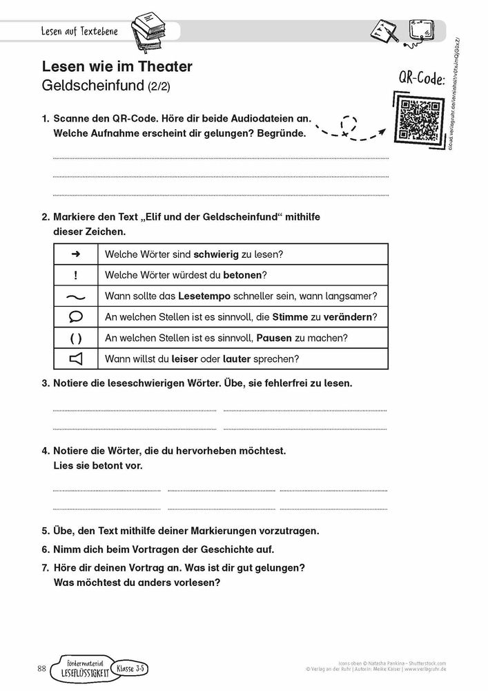 Fördermaterial Leseflüssigkeit – Klasse 3-5
