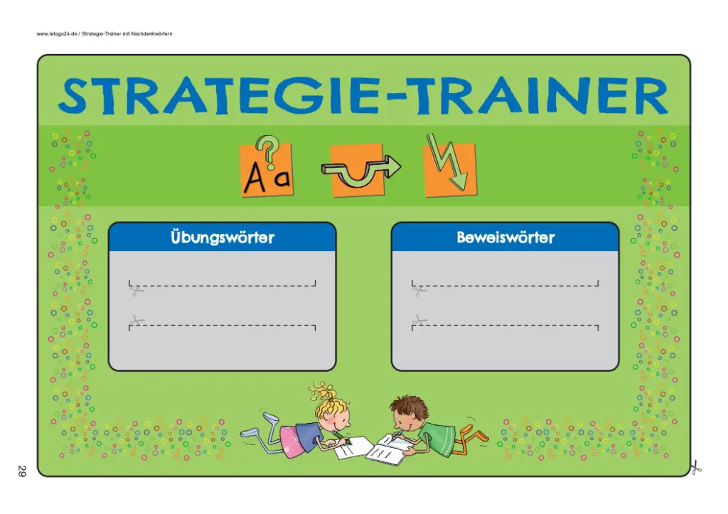 Strategie-Trainer mit Nachdenkwörtern