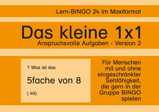 [800505] Lern-BINGO 1x1 Anspruchsvolle Aufgaben 2 PDF