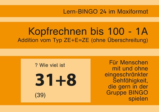 [800506] Lern-BINGO 1A Addition (ZE+E=ZE o.Ü.) bis 100 PDF