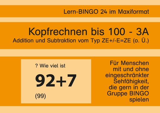 [800510] Lern-BINGO 3A Addition Subtraktion (ZE+/-E=ZE o.Ü.) bis 100 PDF