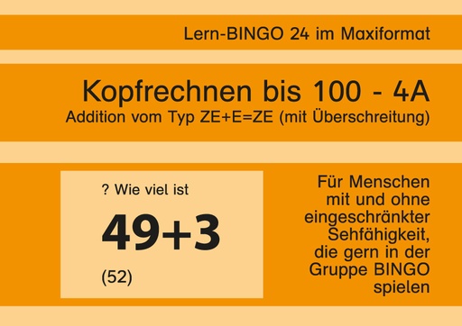 [800512] Lern-BINGO 4A Addition (ZE+E=ZE m.Ü) bis 100 PDF