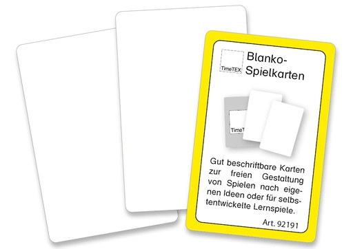 [80056] Blanko Spielkarten beidseitig weiß