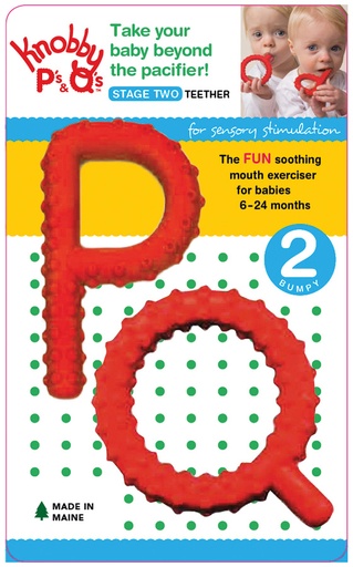 [84293] Beißbuchstaben P und Q MINI CHEW - mit Noppen