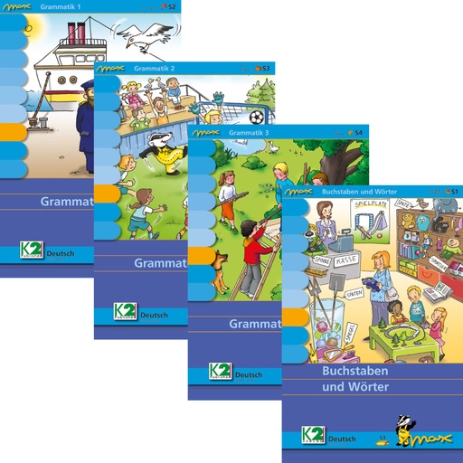 [5003410] Max Lernpaket Grammatik (4 Mappen + Lerngerät)