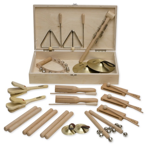 [57165] Perkussions-Set 18-teilig, in Holzbox