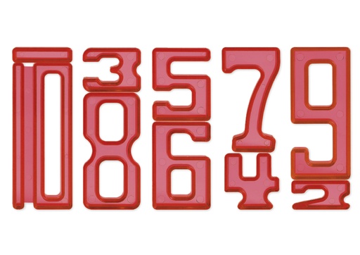 [57183] Zahlen-Bausteine "Zahl auf Zahl", 35-tlg, rot