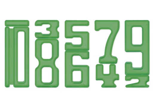 [57186] Zahlen-Bausteine "Zahl auf Zahl", 35-tlg, grün