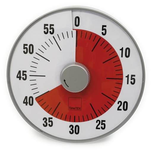 [57125] TimeTEX Zeitdauer Gruppenuhr rot 19 cm ø