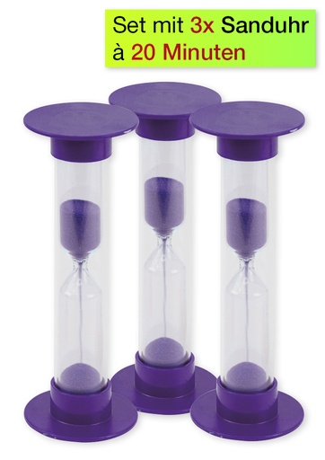 [57129] Einfache Maxi-Sanduhren 20 Minuten, lila, 3er-Pack