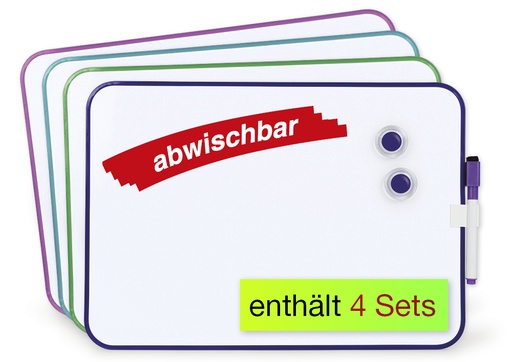 [57141] 4er-Pack Whiteboards A4 für Gruppenarbeit