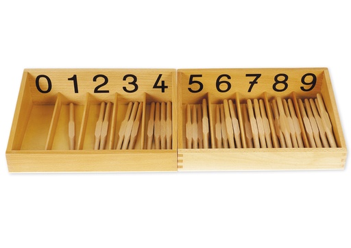 [56968] Spindelkästen 0-9, Druckschrift "Montessori Premium"