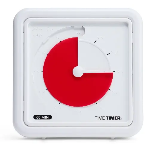 [58632] TimeTimer Braille 19 x 19 cm rote Scheibe
