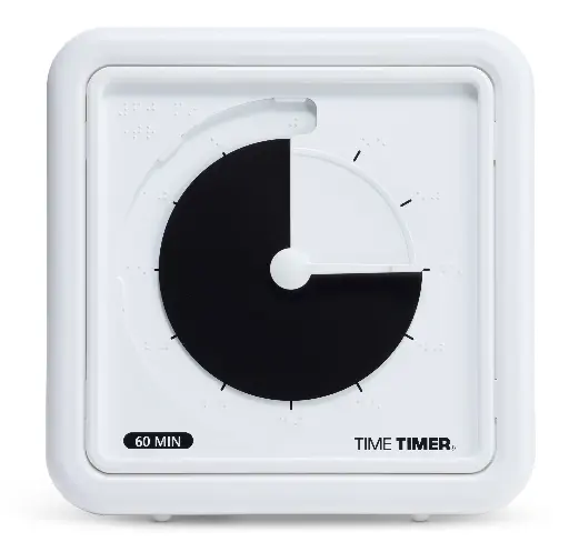 [58633] TimeTimer Braille 19 x 19 cm schwarze Scheibe